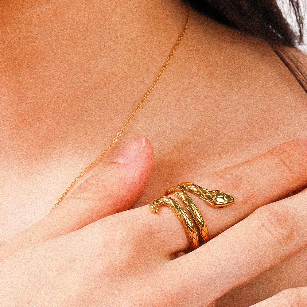 Milano Snake Gold Plated Ring