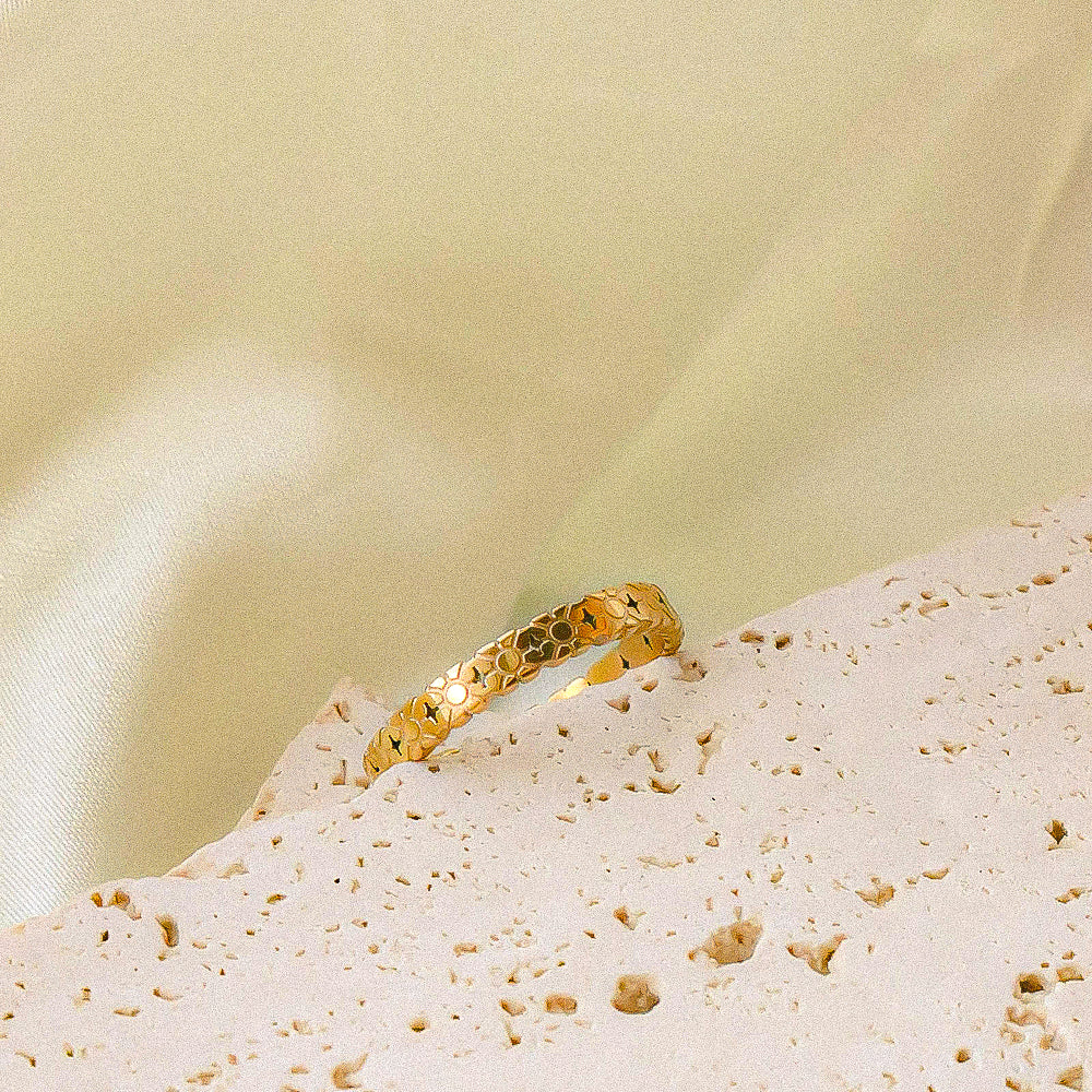 Textured Artisan Gold Plated Band