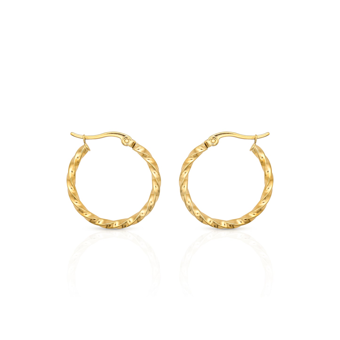 Lucia Faceted Gold Plated Hoops