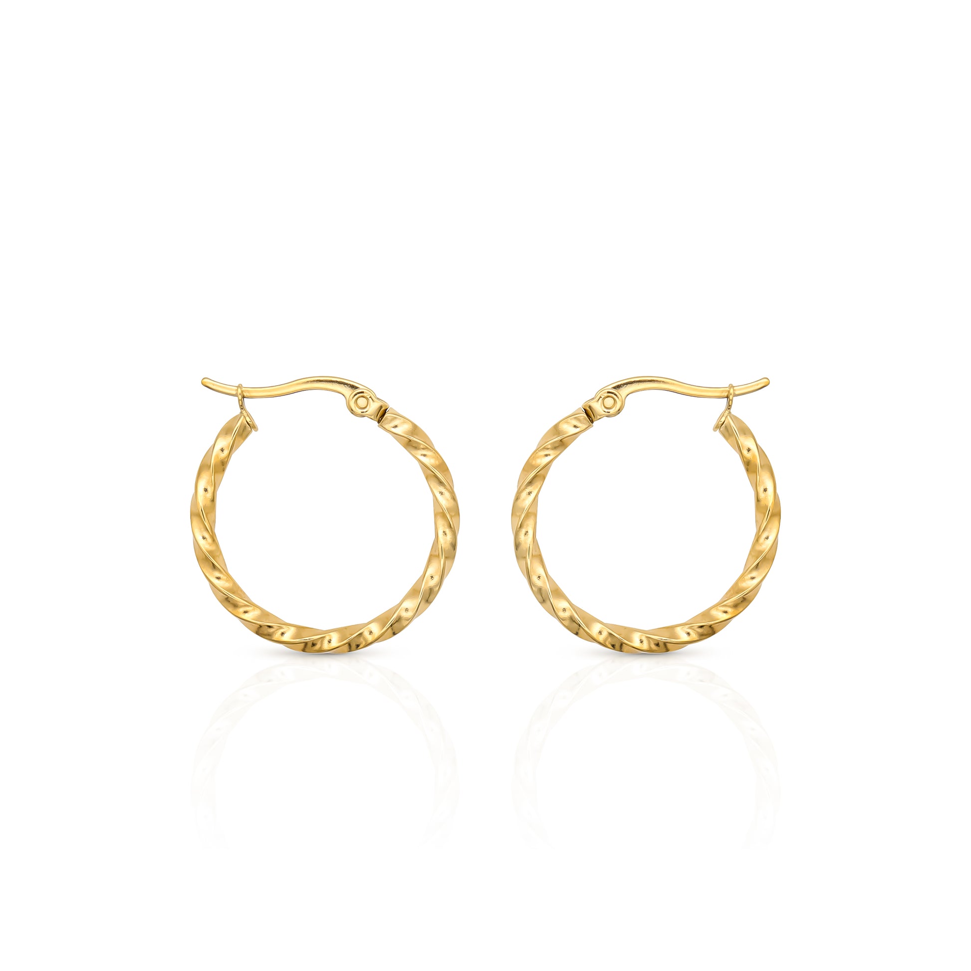 Lucia Faceted Gold Plated Hoops