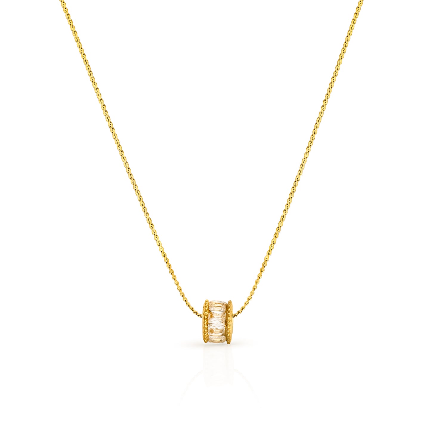 Textured Barrel Pendant Necklace