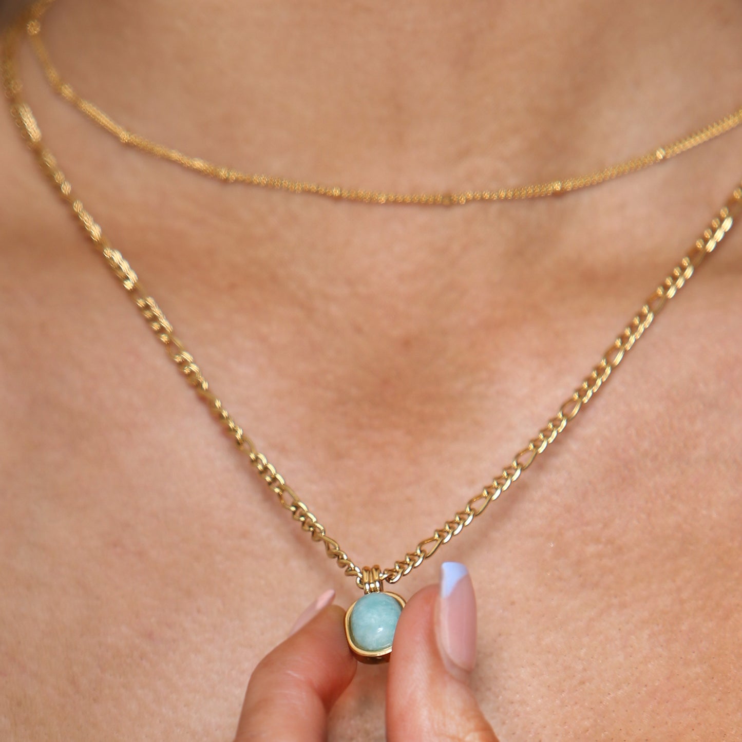 Turquoise Oval Charm Necklace