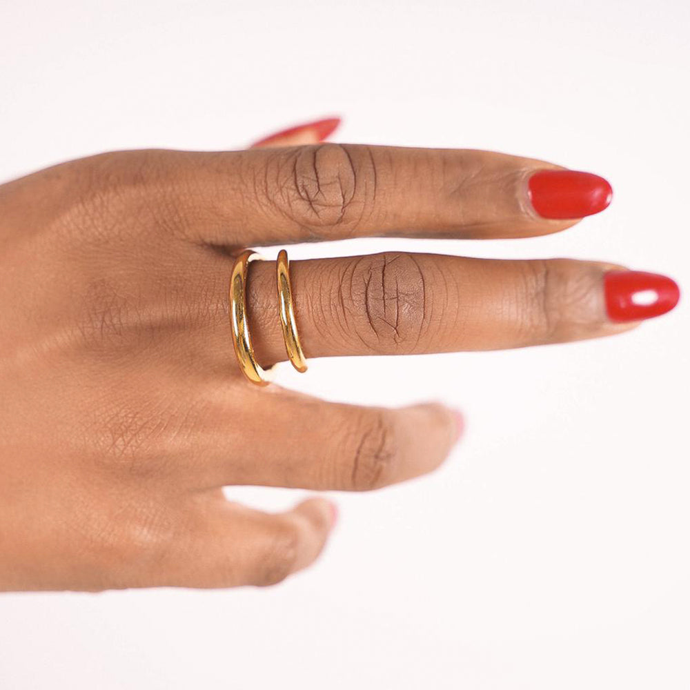 Stacked Double Band Ring