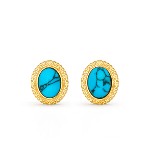Oval Turquoise Earring