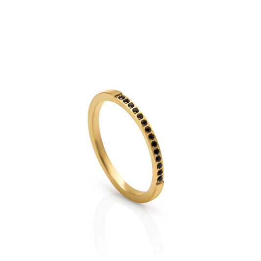 Onyx Cubic Zirconia Gold Plated Ring