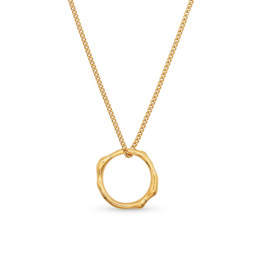 Hollow Circle Gold Plated Necklace