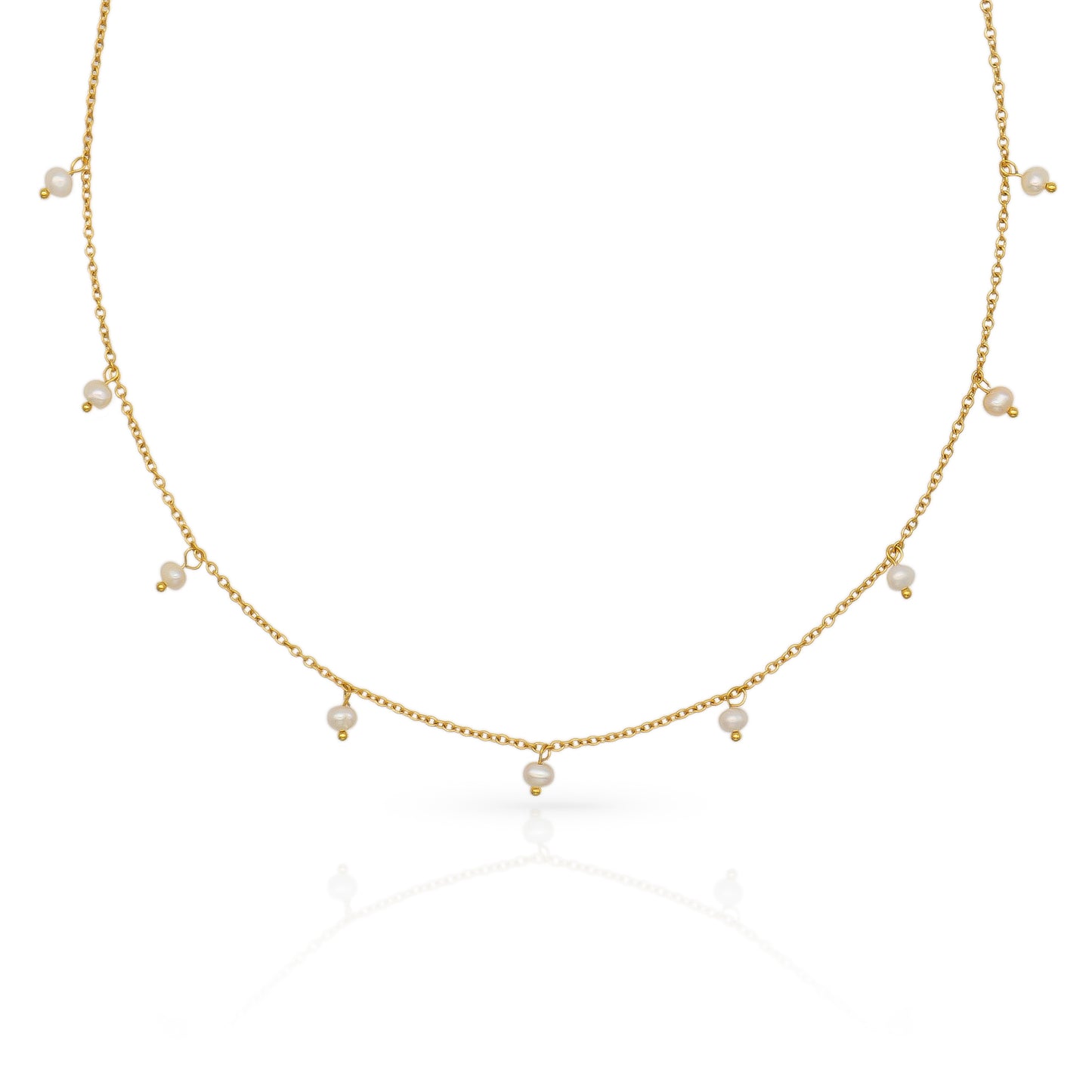 Pearl Drops Gold Plated Necklace