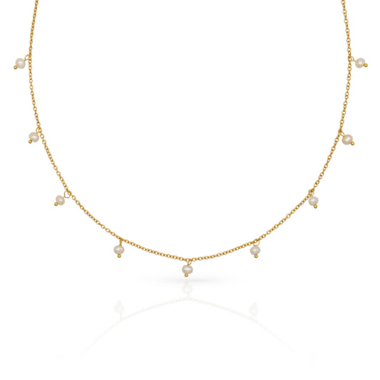 Pearl Drops Gold Plated Necklace