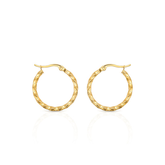 Lucia Faceted Gold Plated Hoops