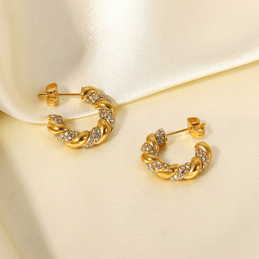 Pave Twisted Earrings