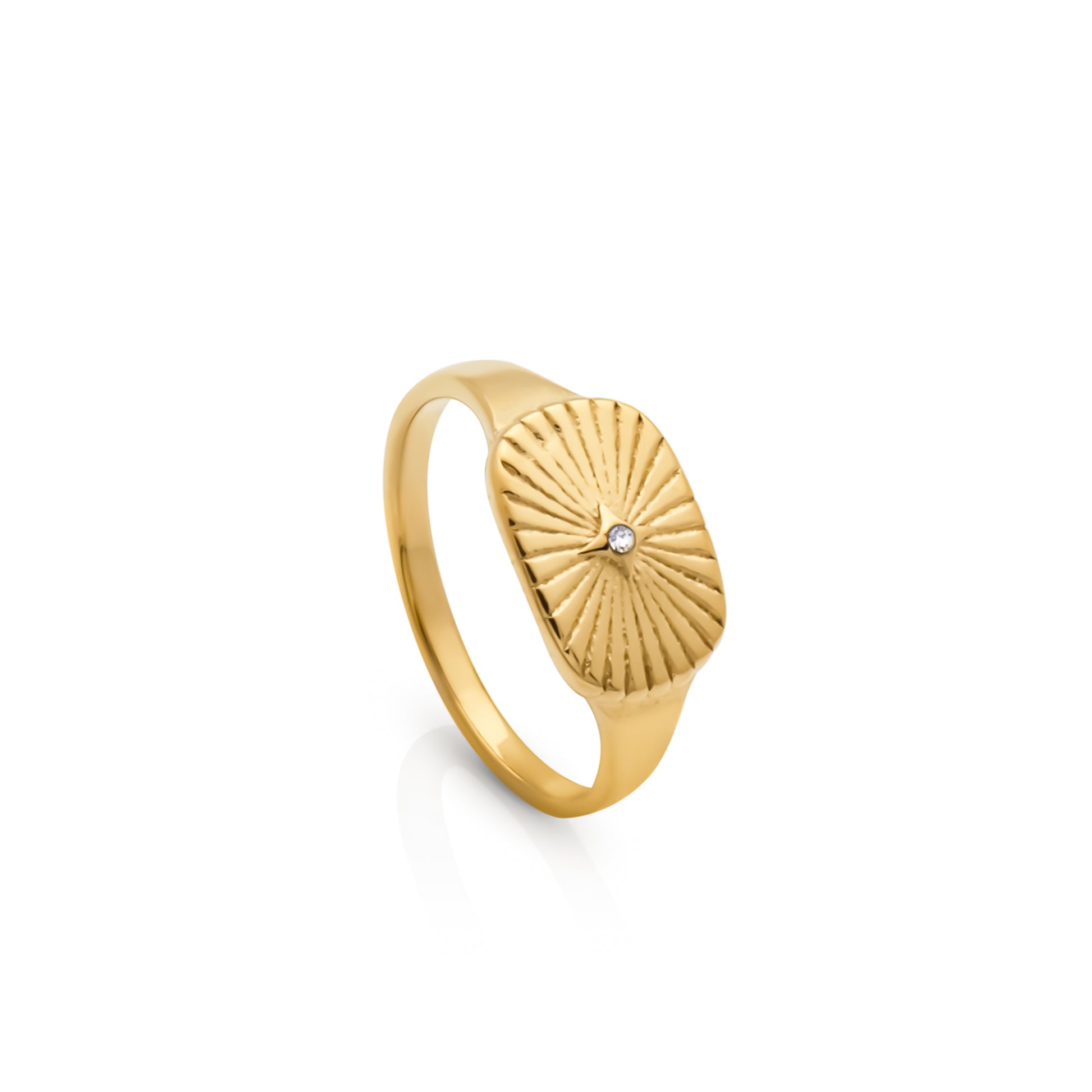 Star Burst Gold Plated Ring