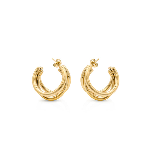 Women's Triple Gold Plated Hoops