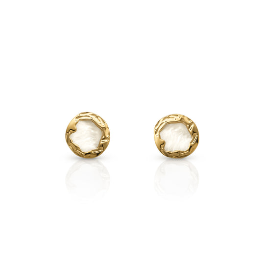 Textured Woven Gold Plated Studs