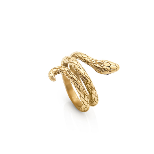 Milano Snake Gold Plated Ring