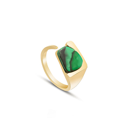 Malachite Adjustable Ring