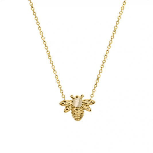 Lucky Bee Pearl Necklace