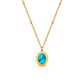 Turquoise Blue Oval Pendant Necklace