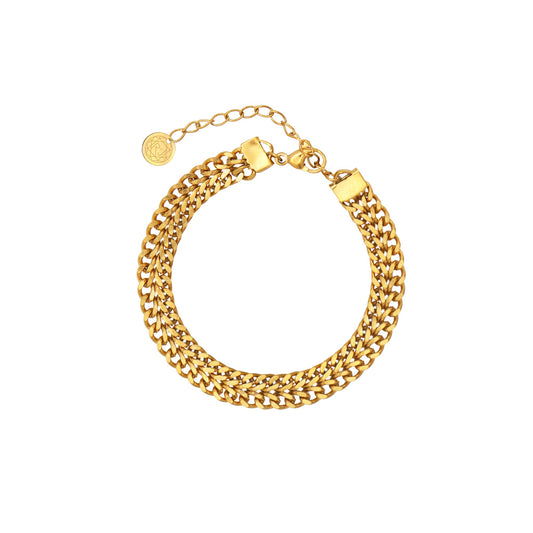 Double Chain Gold Plated Bracelet