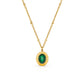 Malachite Green Oval Pendant Necklace