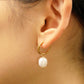 Pearl Drop Hoop Earrings