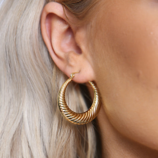 Tropical Shell Hoop Earrings