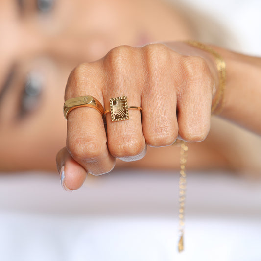 Arinna Sunrise Gold Plated Ring